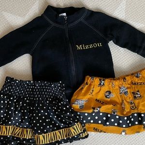 Girls Mizzou embroidered jacket with two skirts